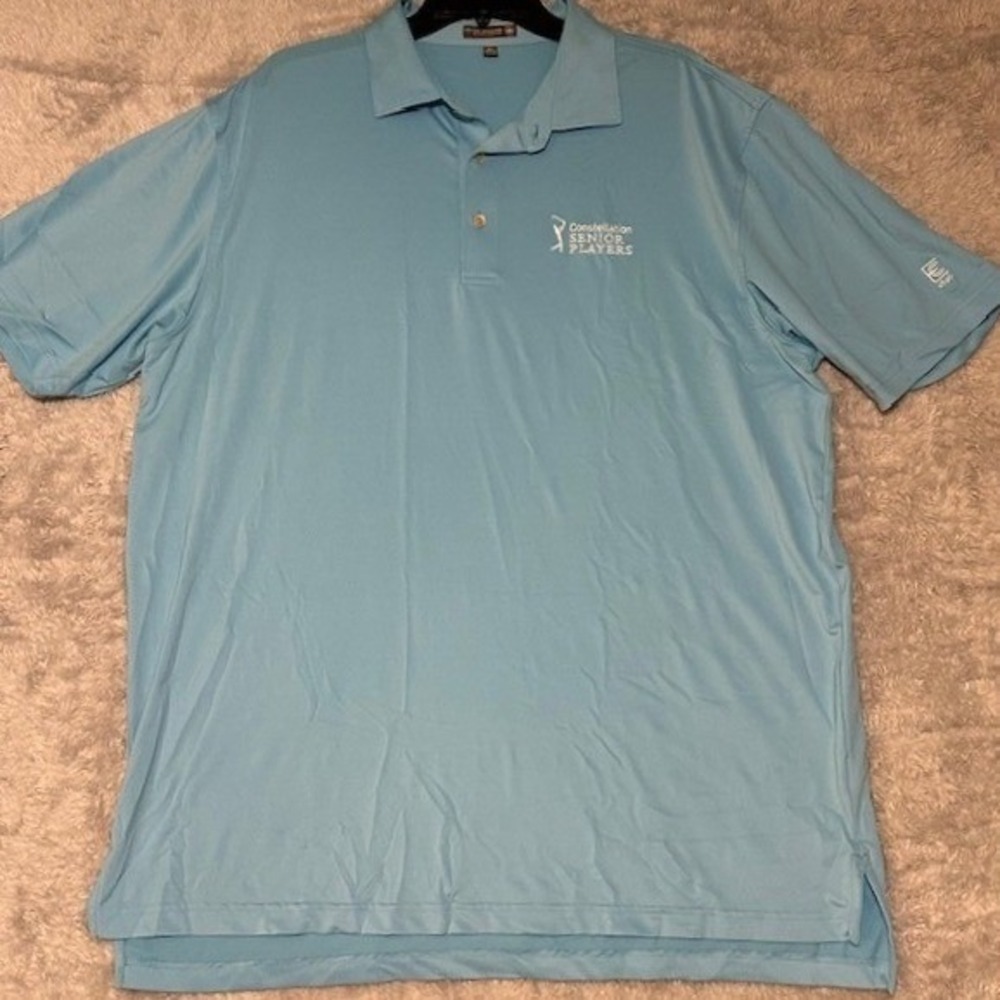 Peter Millar Summer Comfort Polo Shirt Mens XL Blue Constellation Senior Players